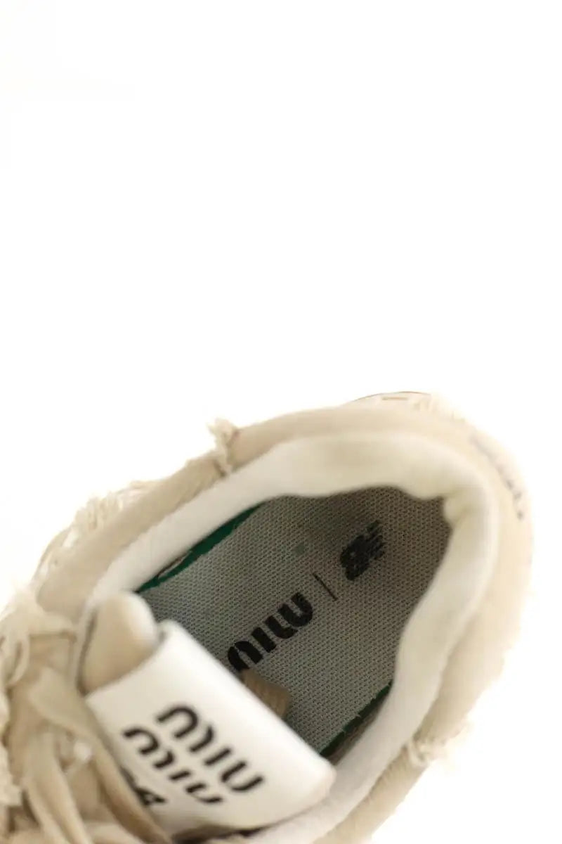 Baskets Miu Miu Miu Miu X New Balance 574 Beige en Tissu