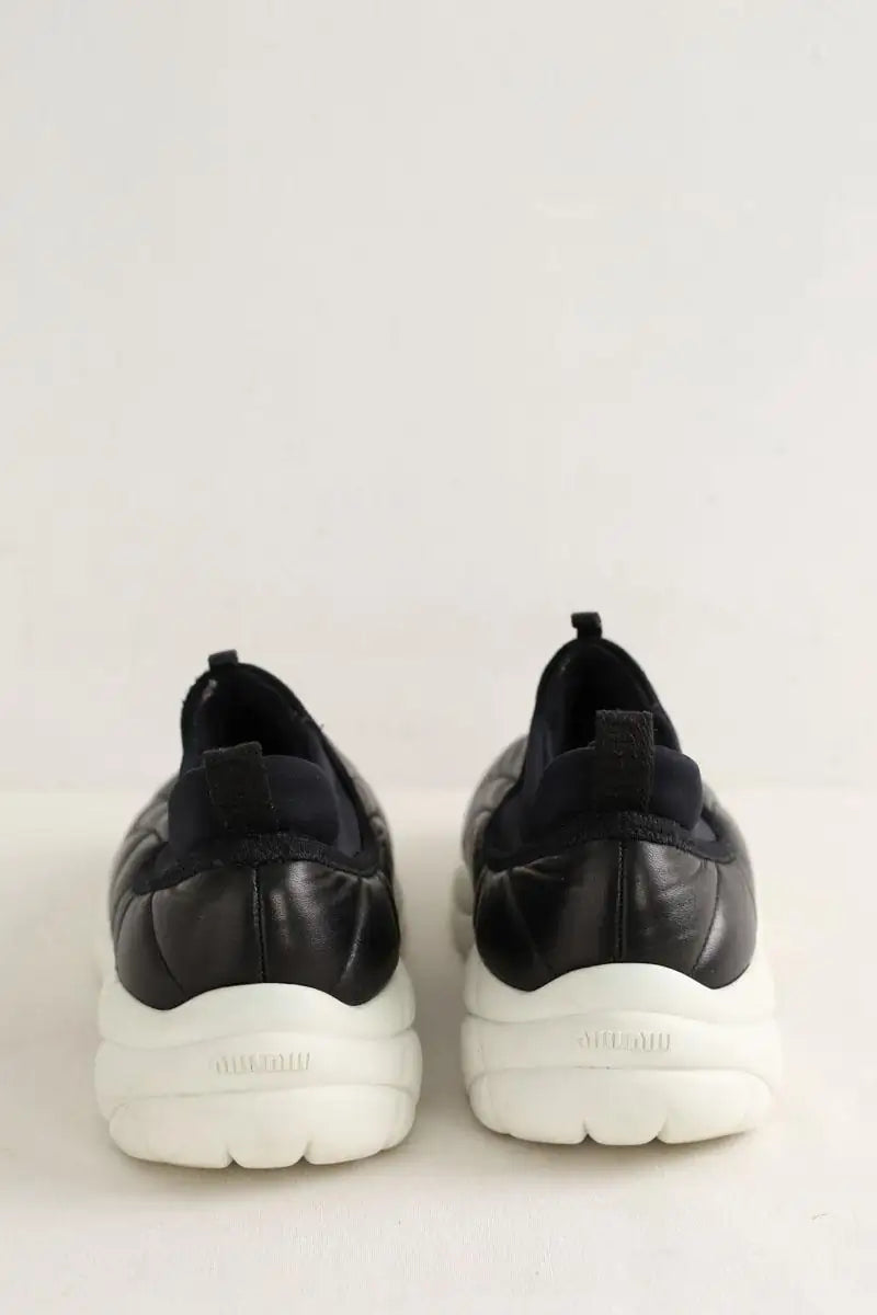 Baskets Miu Miu Noir en Cuir