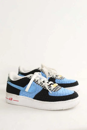 Baskets Nike Air force 1 Bleu en Tissu