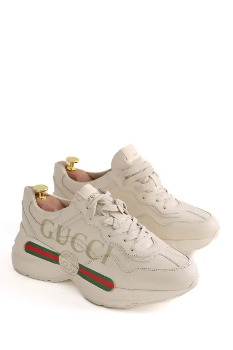 Baskets Rhyton Gucci Ecru en Cuir