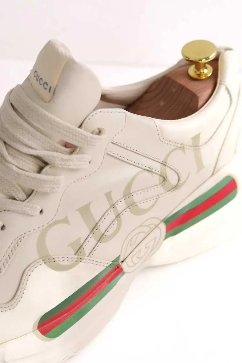 Baskets Rhyton Gucci Ecru en Cuir
