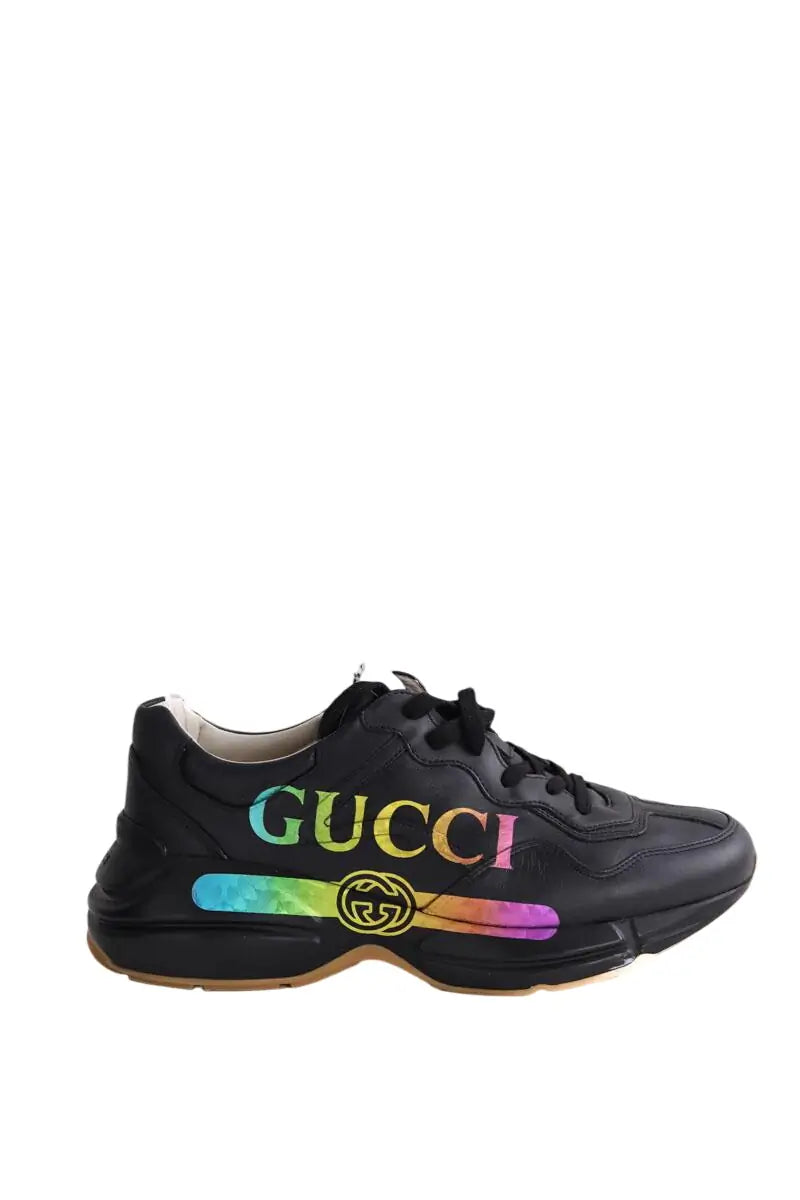 Baskets Rhyton Gucci Noir en Cuir, taille 42 - Seconde Main