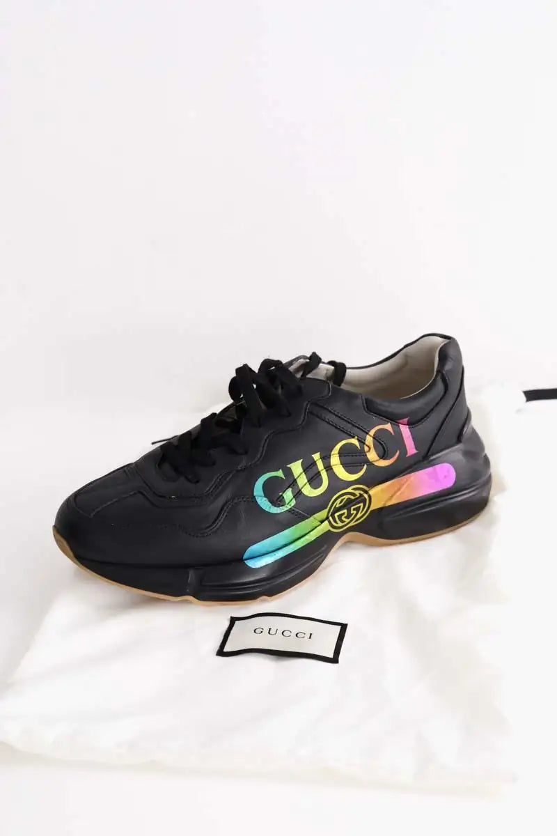Baskets Rhyton Gucci Noir en Cuir