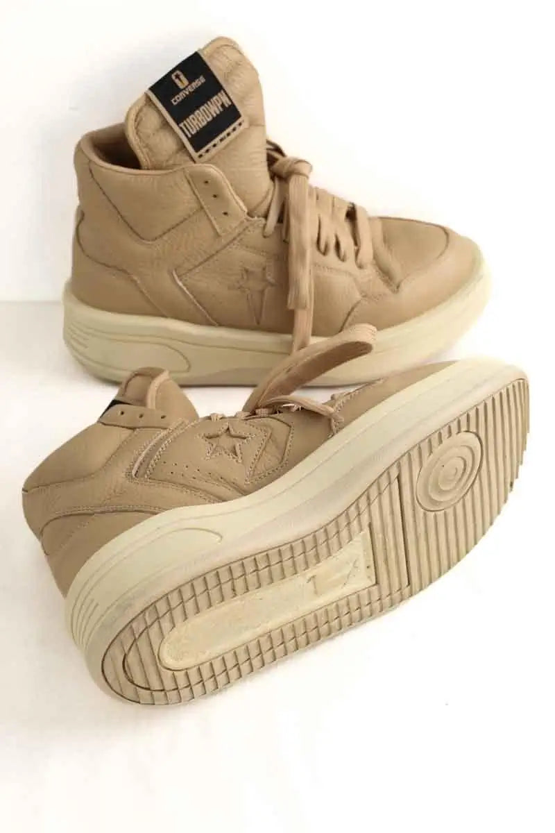 Baskets Rick Owens Beige en Cuir