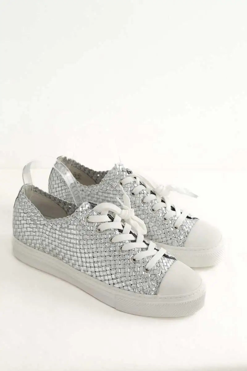 Baskets Stuart Weitzman Argent en Cuir