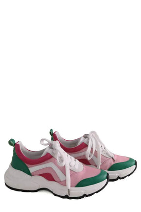 Baskets Tara Jarmon Rose en Cuir