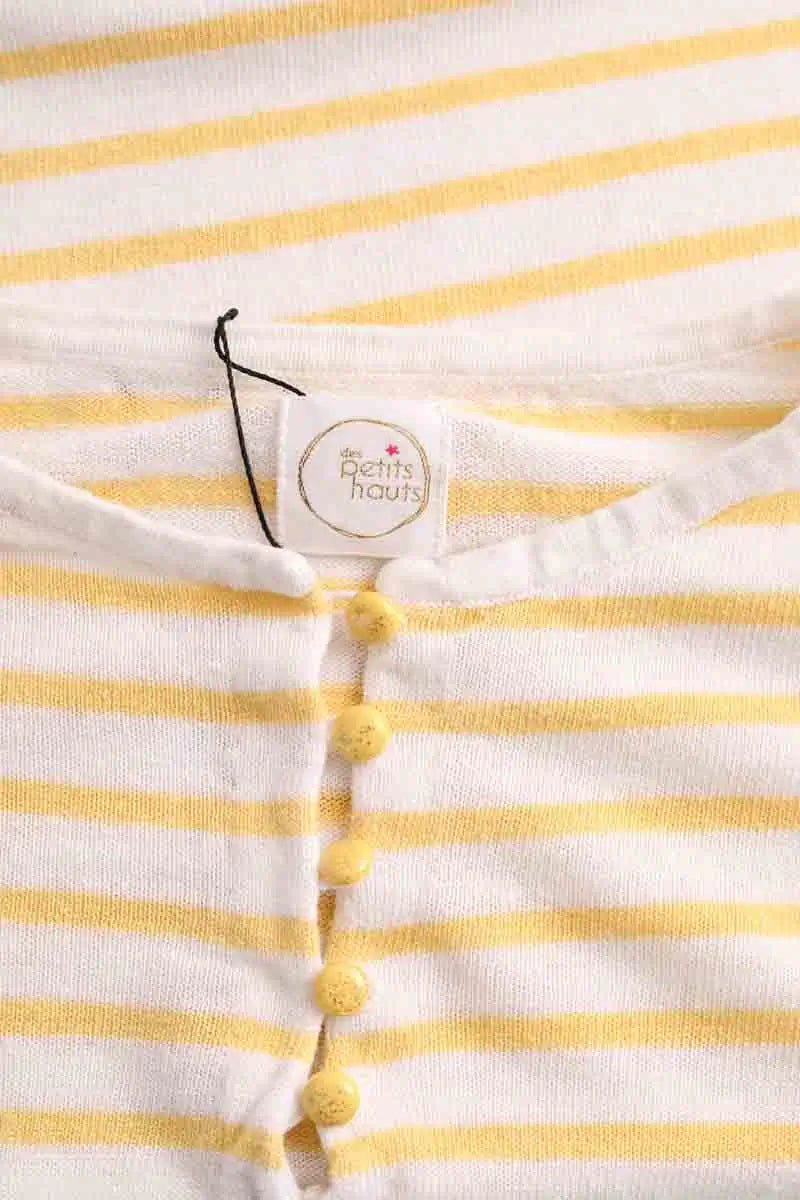 Top Des Petits Hauts Aglaon Jaune en Coton