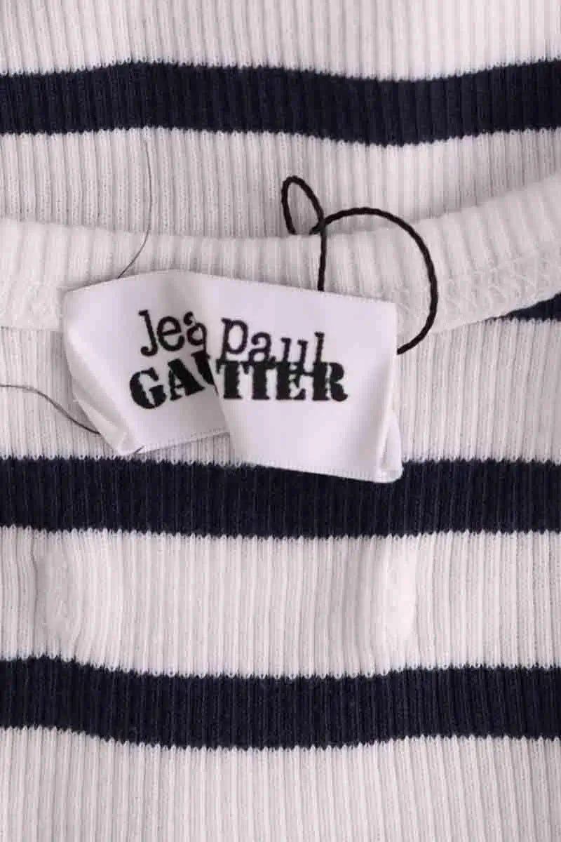 Top sans manche Jean Paul Gaultier Marine en Coton