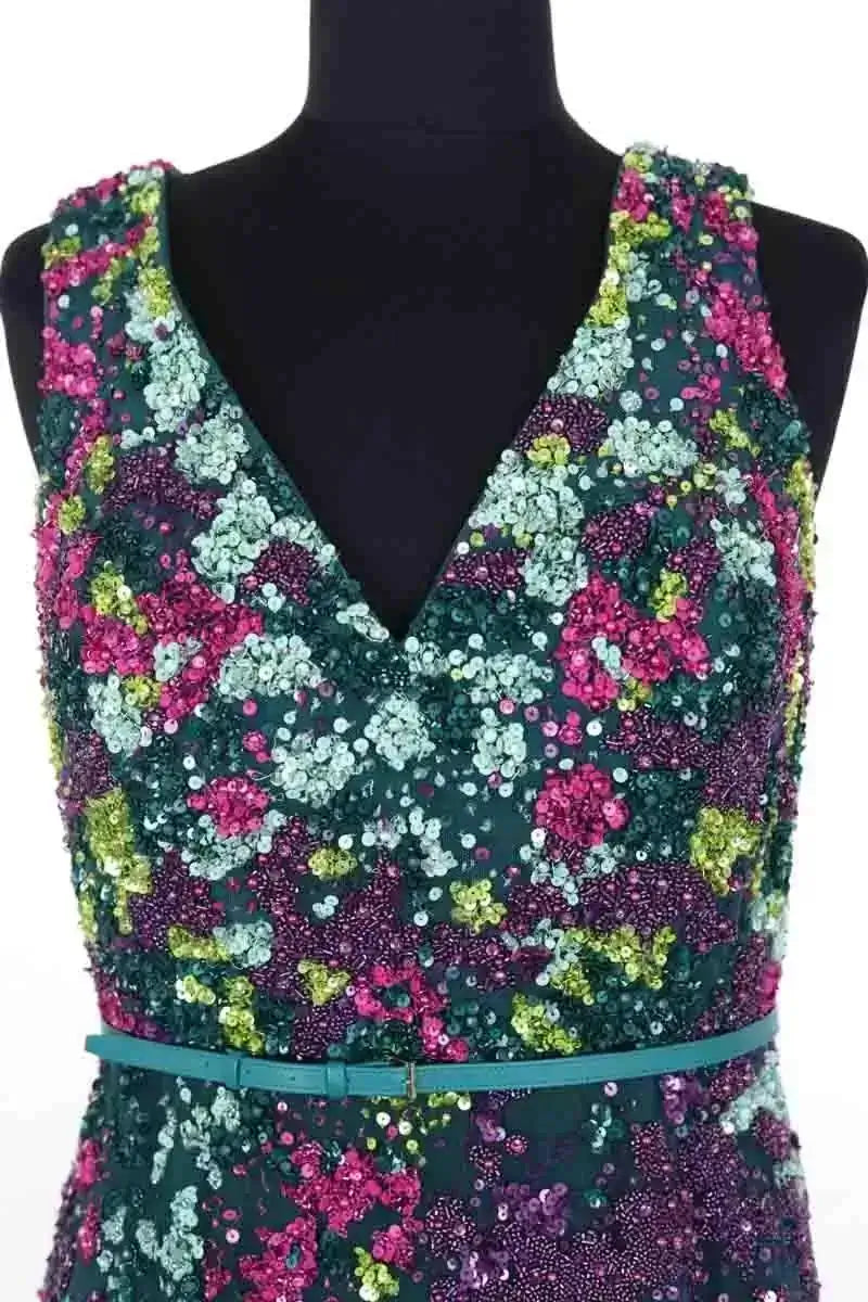 Robe Elie Saab Vert en Soie
