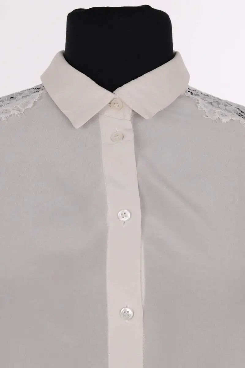 Blouse Sézane Ecru en Synthétique