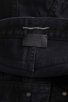 Jean droit Saint Laurent Noir en Coton