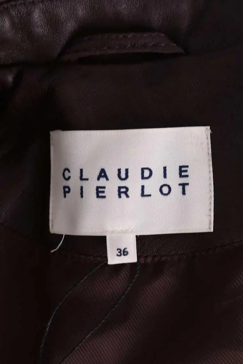 Veste Claudie Pierlot Bordeaux en Cuir