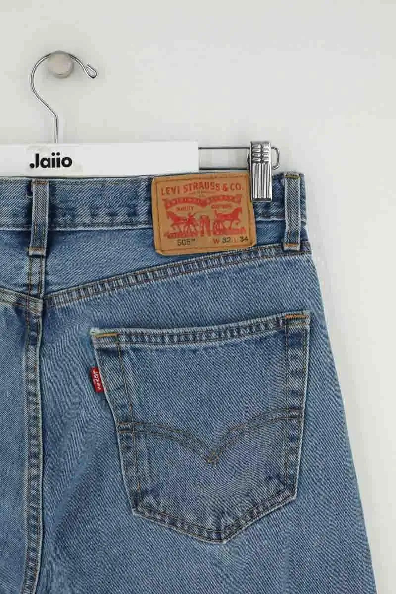 Jean droit Levi's 505 Bleu en Coton