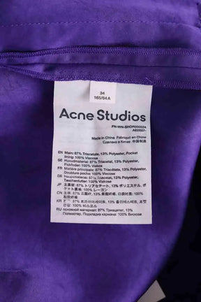 Bermuda Acne Studios Violet en Synthétique