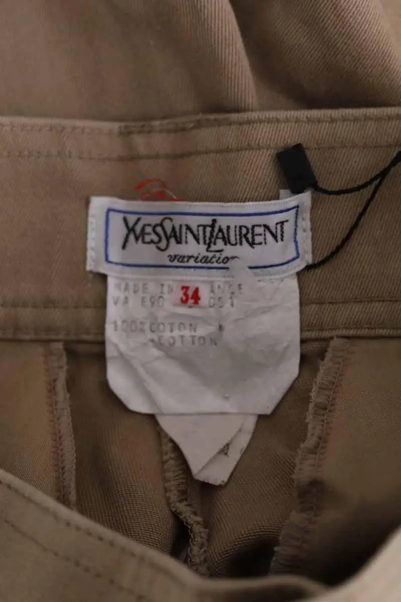 Bermuda Yves Saint Laurent Beige en Coton