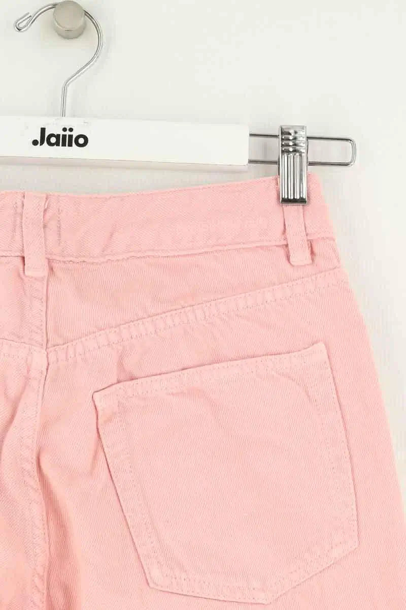 Jean droit Des Petits Hauts Rose en Coton
