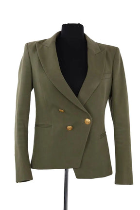 Blazer Balmain Kaki en Coton, taille S - Seconde Main