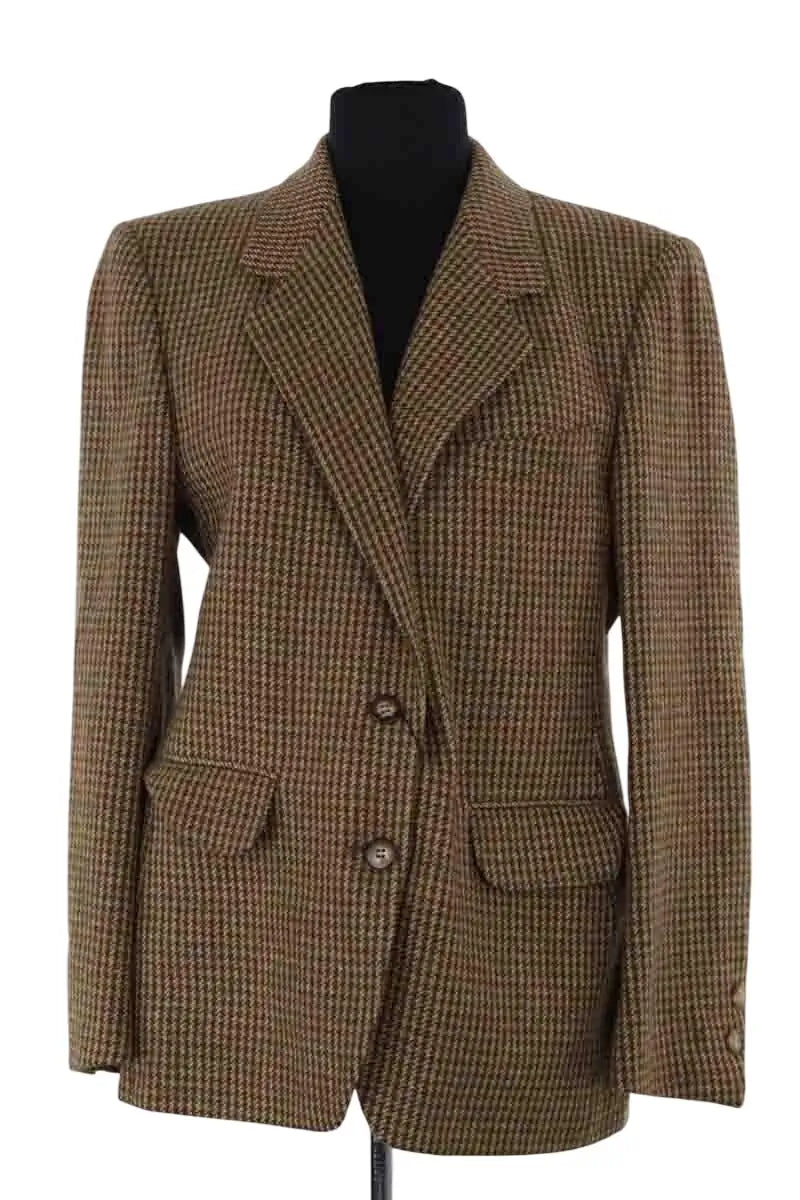 Blazer Burberry Marron en Laine, taille L - Seconde Main
