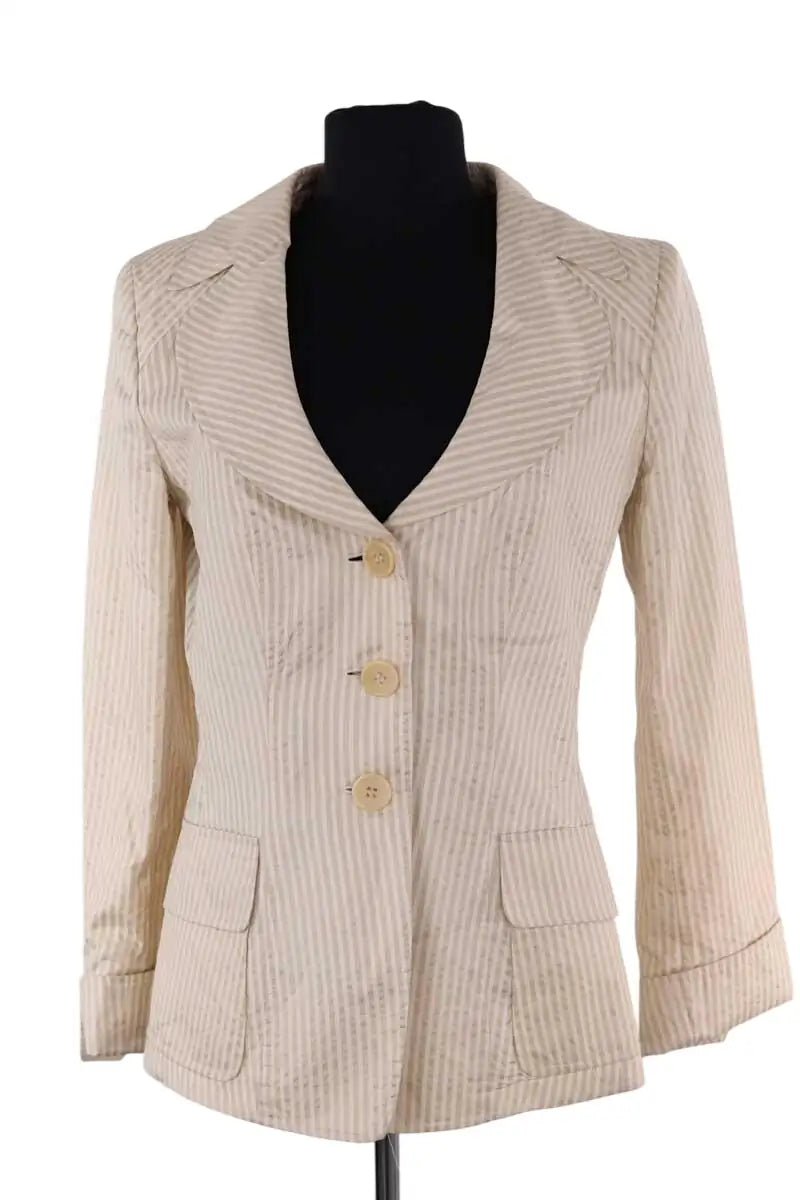 Blazer Emporio Armani Beige en Soie, taille XL - Seconde Main