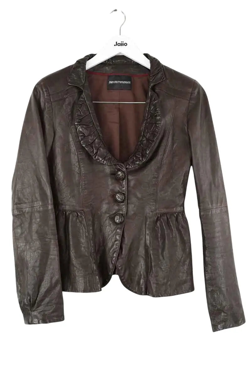 Blazer Emporio Armani Marron en Cuir, taille S - Seconde Main