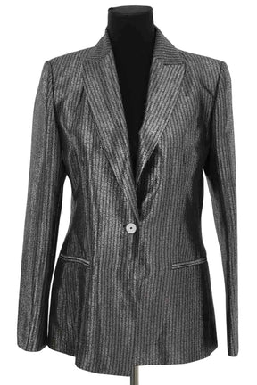 Blazer Maje Argent en Synthétique, taille M - Seconde Main