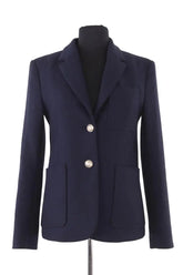 Blazer Maje Bleu en Synthétique, taille S - Seconde Main