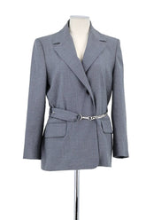 Blazer Maje Gris en Viscose, taille XS - Seconde Main