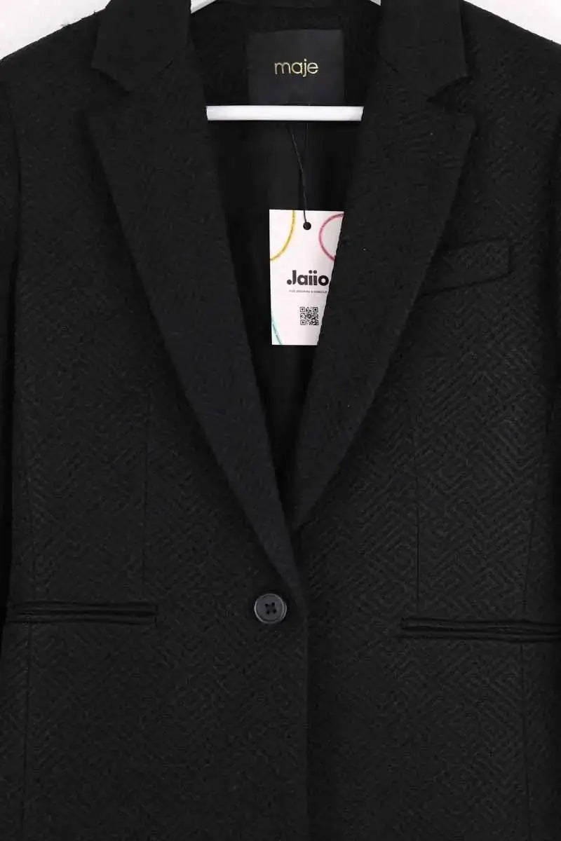 Blazer Maje Noir en Synthétique