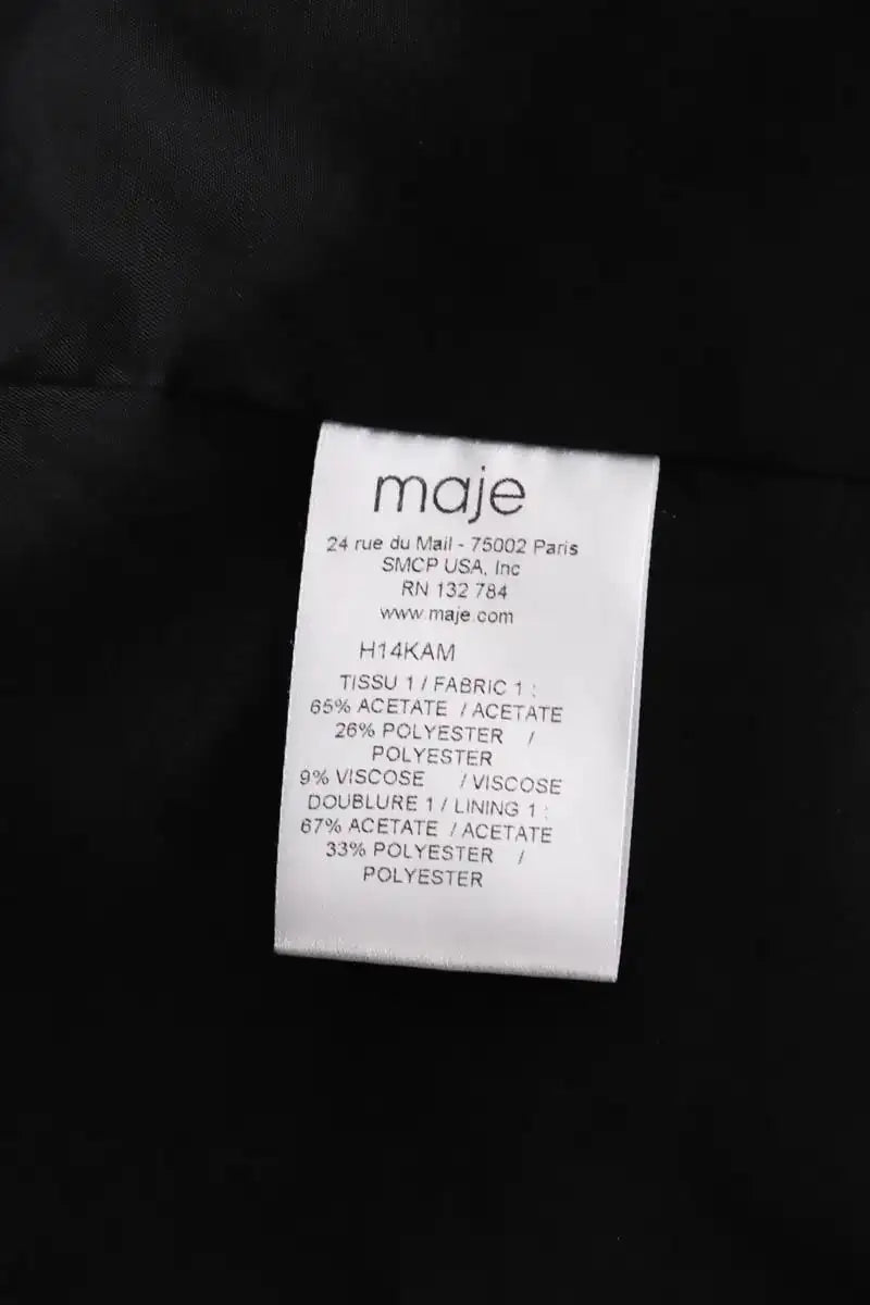 Blazer Maje Noir en Synthétique