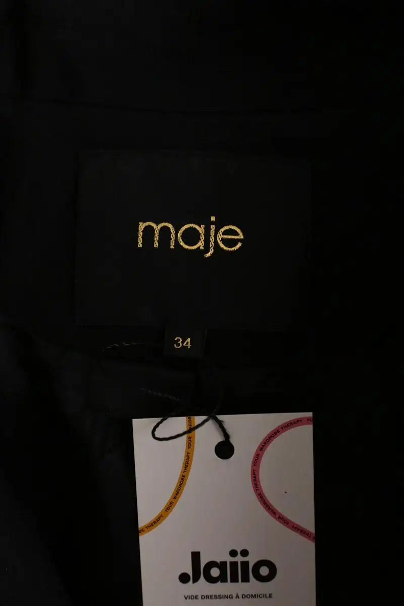 Blazer Maje Noir en Synthétique