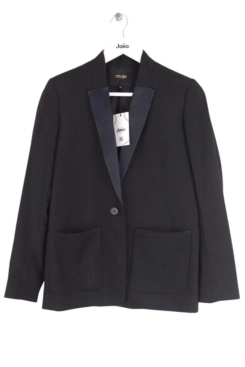 Blazer Maje Noir en Viscose, taille M - Seconde Main