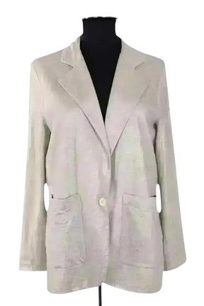 Blazer Majestic Filatures Argent en Lin, taille S - Seconde Main