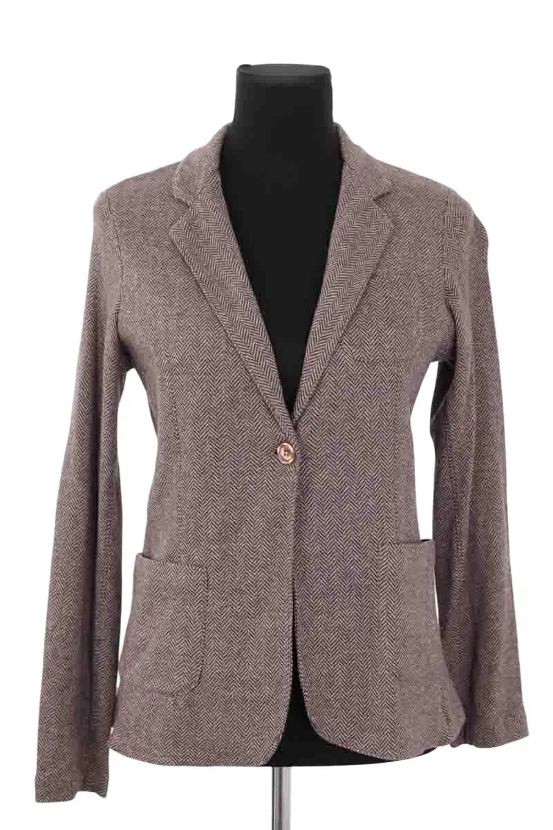 Blazer Majestic Filatures Marron en Coton, taille M - Seconde Main