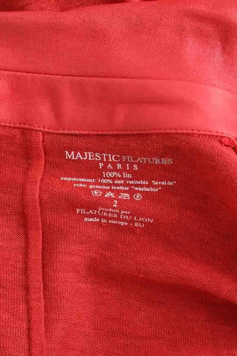Blazer Majestic Filatures Rouge en Lin