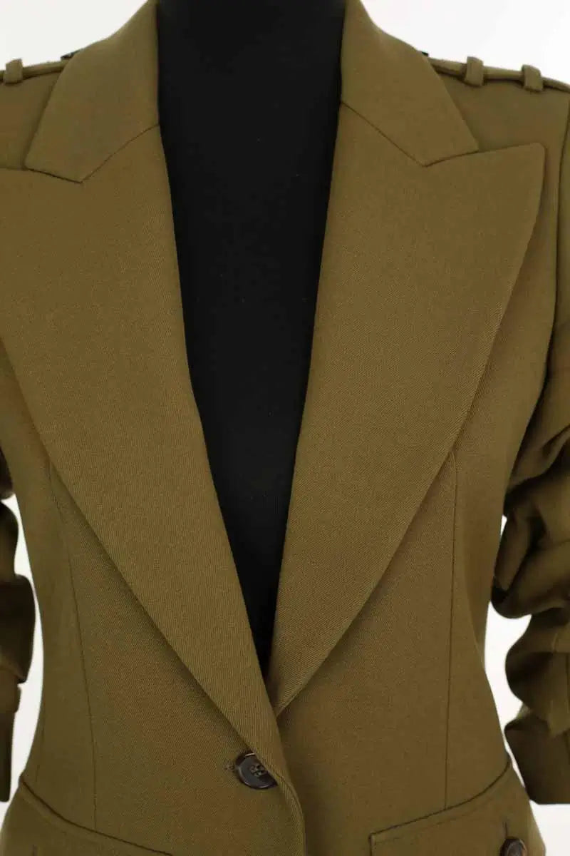 Blazer Michael Kors Kaki en Laine