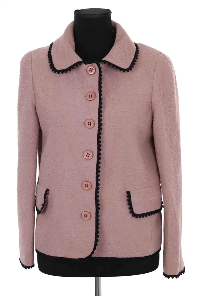 Blazer Moschino Rose en Laine, taille M - Seconde Main