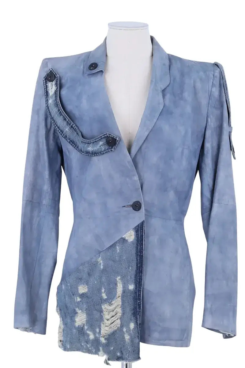 Blazer Other Brand Bleu en Cuir, taille S - Seconde Main