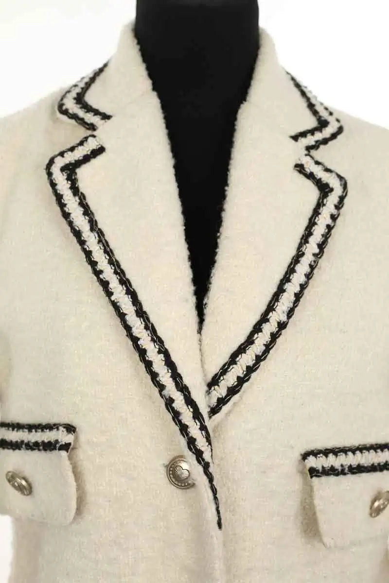 Blazer Sandro Beige en Laine