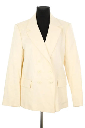 Blazer Sandro Beige en Lin, taille L - Seconde Main