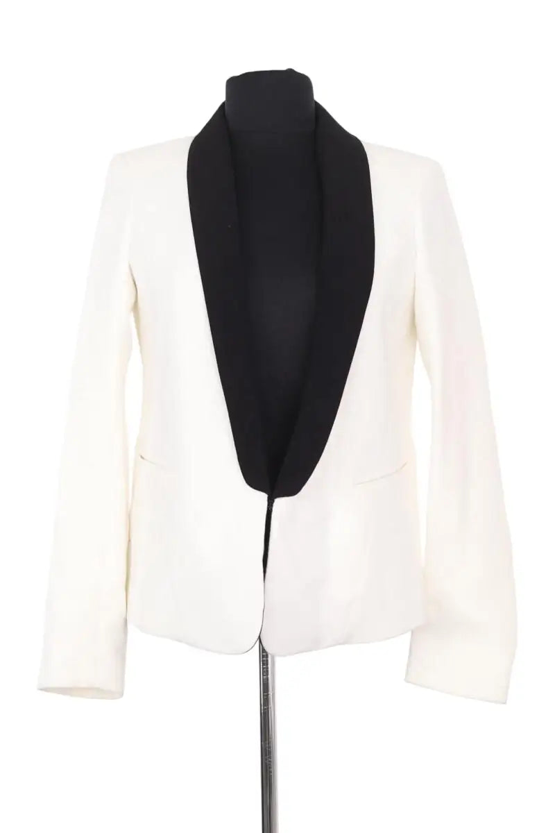 Blazer Sandro Blanc en Synthétique, taille S - Seconde Main