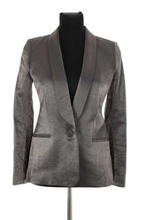 Blazer Sandro Gris en Viscose, taille M - Seconde Main