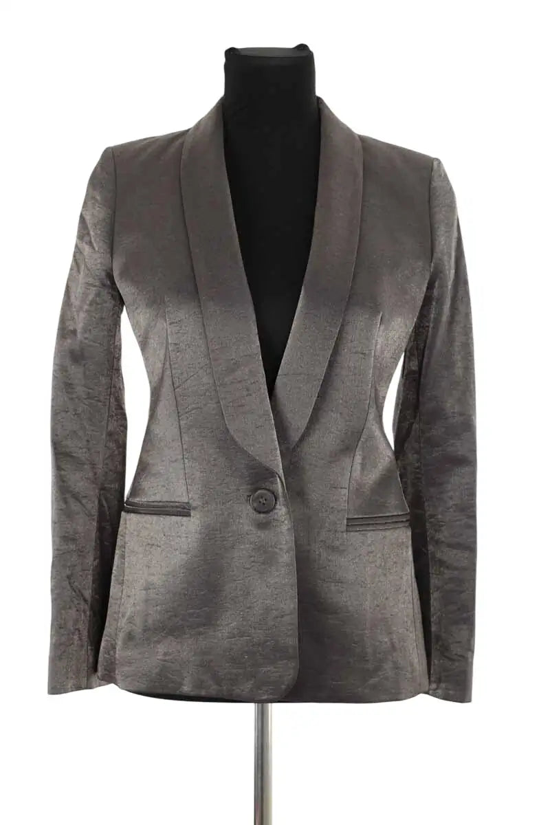 Blazer Sandro Gris en Viscose, taille M - Seconde Main