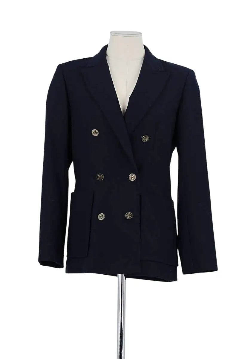 Blazer Sandro Marine en Polyester, taille S - Seconde Main