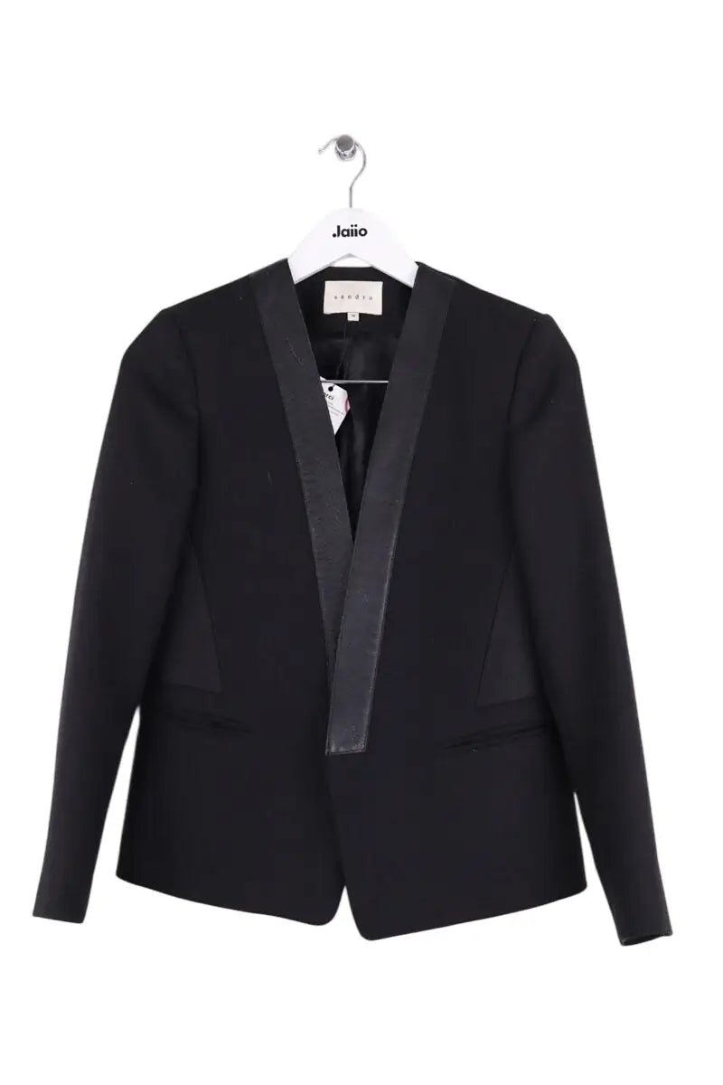 Blazer Sandro Noir en Synthétique, taille S - Seconde Main