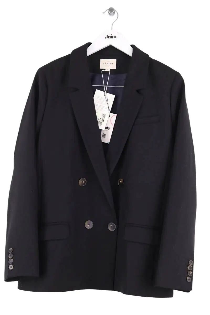 Blazer Sézane Christie Noir en Synthétique, taille XL - Seconde Main