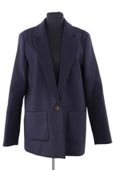 Blazer Sézane Marine en Synthétique, taille XL - Seconde Main