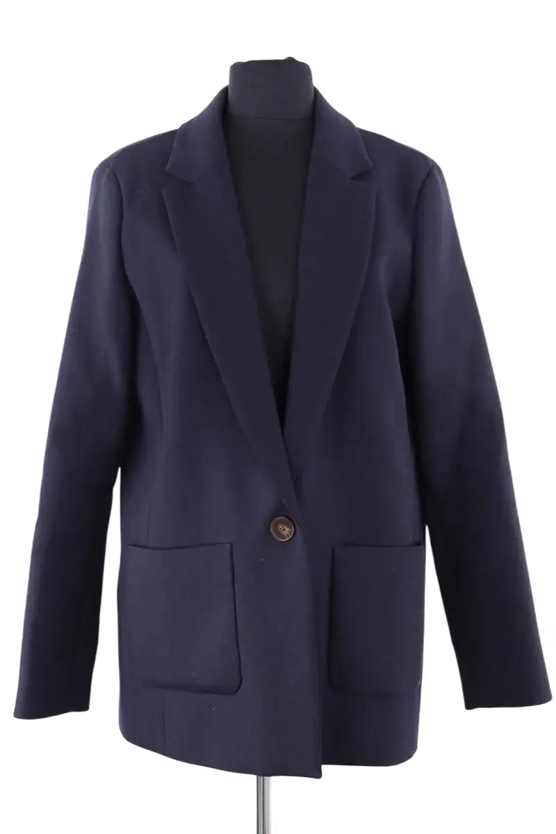 Blazer Sézane Marine en Synthétique, taille XL - Seconde Main