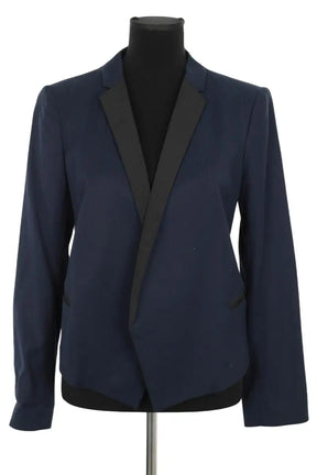 Blazer Tara Jarmon Marine en Coton, taille M - Seconde Main