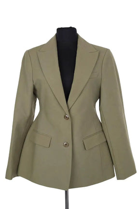 Blazer The Frankie Shop Colette hourglass blazer Vert en Coton, taille XS - Seconde Main