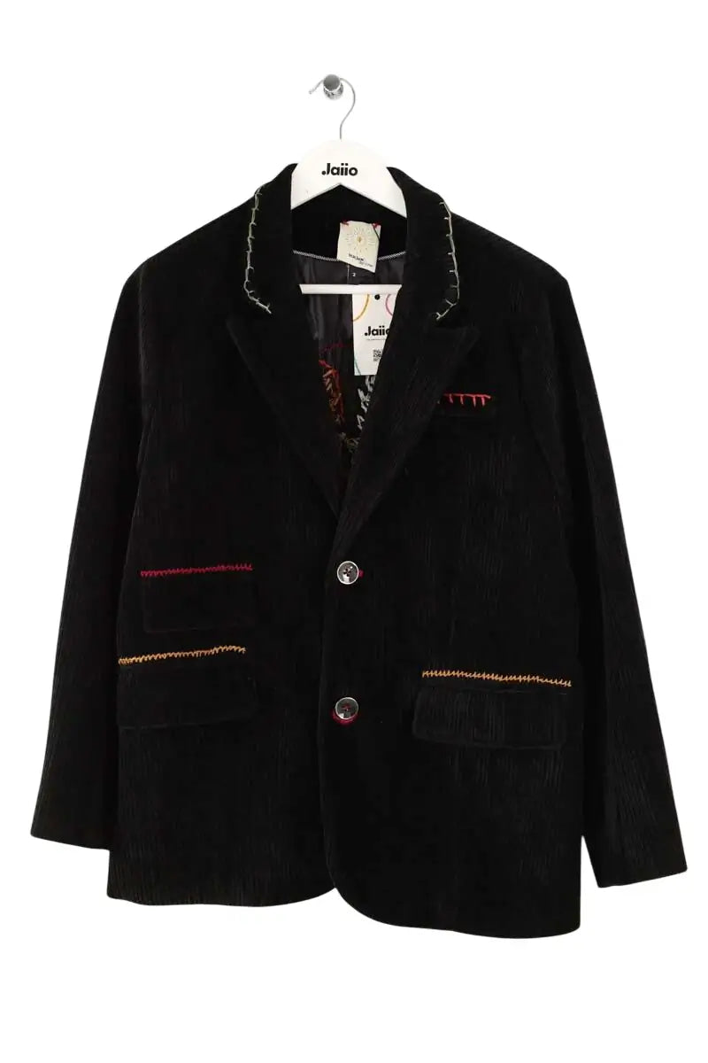 Blazer Younic By Dina Noir en Coton, taille M - Seconde Main